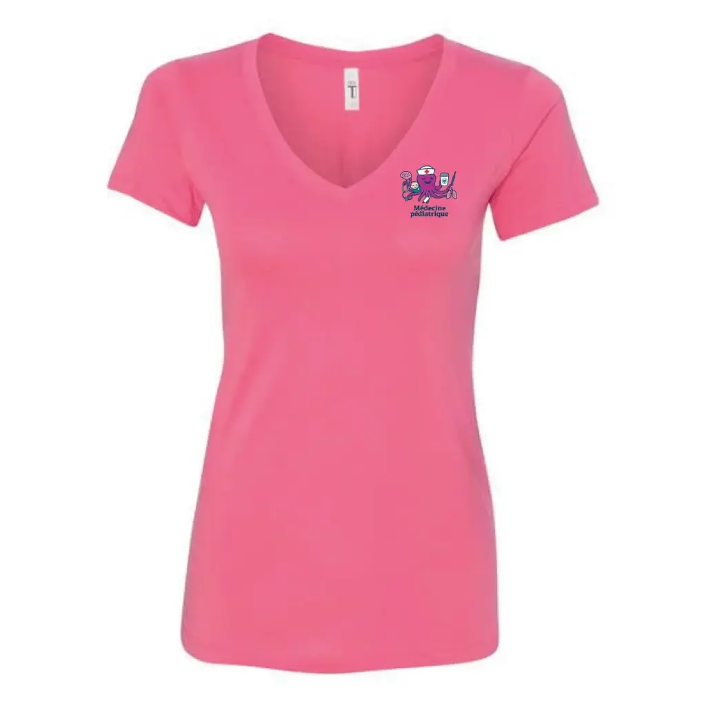 T-SHIRT À COL EN V COUPE FEMME MED.PED.