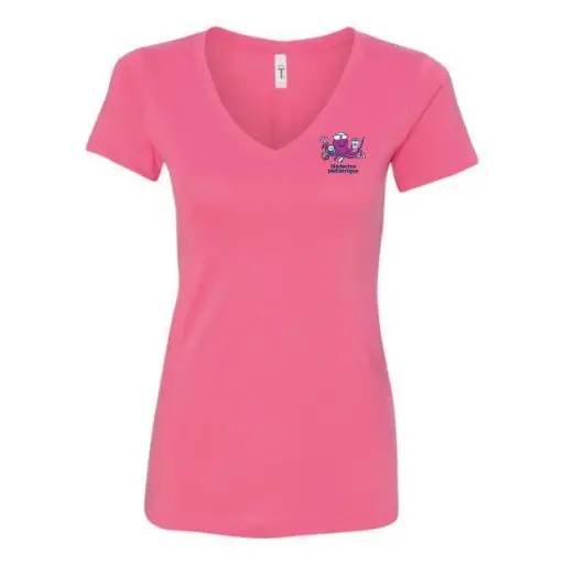 T-SHIRT À COL EN V COUPE FEMME MED.PED.